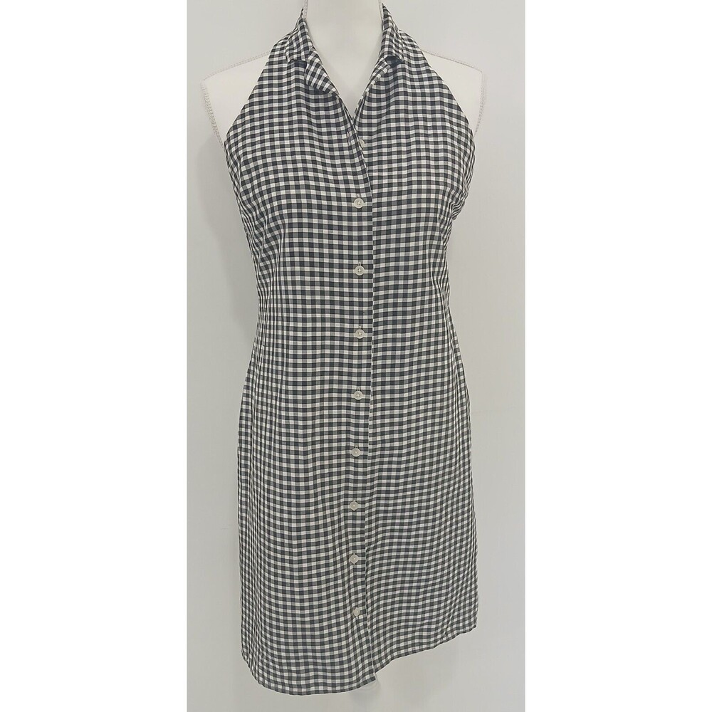 Ralph Lauren Black And White Silk Dress 10 Petite